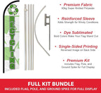 Recycling Windless Banner Advertising Flag & Pole Kit - Perfect for Recycling Centers, E-waste Centers, Electronics Stores
