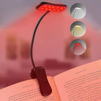 Finezeal 630nm Red Book Light - Zero Blue Light, Rechargeable Clip On Red Reading Light for Reading at Night, Poratble Dimmable LED Book Lamp, Perfect for Travel Nursing Studying
