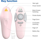 QUI Presentation Clicker Wireless Presenter Remote Clicker for PowerPoint Presentation Remote, PowerPoint Slide Advancer for Mac/Windows/Linux, Google Slide/PPT/Keynote, USB A&C, Pink
