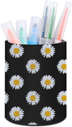 DIYYAO Personalize Sunflower Pattern Circular Pen Holder - Desk Pen Organizer Control Storage Box Makeup Brush Holder (D)