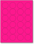 NextDayLabels - 8-1/2 x 11 Neon Color High Light Fluorescent Labels for Laser & Inkjet Printer (Pink Fluorescent, 1.66" Round - 24 Per Page | 600 Labels)