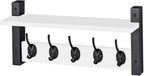 Sorbus Coat Hooks Wall Mount with Shelf – 16 Inch Coat Rack Wall Mount with 5 Heavy Duty Hooks – Floating Wall Shelf with Hooks for Entryway, Bathroom, Bedroom, Kitchen, or Mudroom (White)