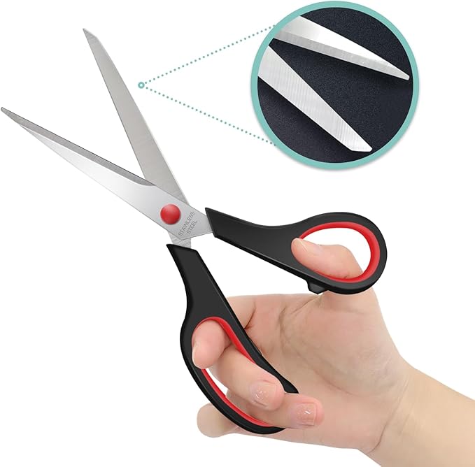 36 Packs 8" Sewing Craft Students Scissors Bulk,Multipurpose Heavy Duty Sharp Paper Scissors,Stainless Steel Shears for Home Office School