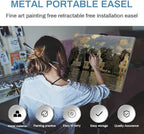 Art Easel Stand for Painting and Sign - RRFTOK Aluminum 66 Inch Metal Tripod Adjustable Portable Easels for Display - Canvas Stand for Floor Drawing - Gifts for Artists Woman or Teen Art Supplies