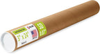 Paclord 3" x 24" Reinforced Kraft Paper Mailing Tube, Pack of 1 Tube with 2 Caps – Secure USPS Approved Poster Tube – Cardboard Tube for Shipping and Storing Posters, Prints, Artwork, or Documents