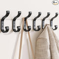 bussdis Wall-Mount Coat Hooks, Heavy Duty 30LB Hooks for Hanging Coats, Bags, Backpacks, Keys, Hats – Black Metal Hooks for Wall,Door (6 Pack)