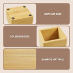CMLKLZD Desk Organizer Set of 3 - Bamboo Office Desk Accessories - Desk Organizers and Accessories for Women Men - Set incl. Pencil Pen Holder, Paperclip Storage and Sticky Note Holder