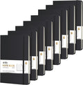 ViVin Lined Journal Notebooks for Work, 192 Pages, Medium 5.5 x 8.3 inch, College Ruled, A5 Hardcover Journaling Notebooks for Writing, 8 Pack Bulk,Black