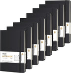 ViVin Lined Journal Notebooks for Work, 192 Pages, Medium 5.5 x 8.3 inch, College Ruled, A5 Hardcover Journaling Notebooks for Writing, 8 Pack Bulk,Black