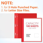 Feifeiya 48 Pack Plastic Report Covers with 3 Prongs Presentation Folders Bulk, 100 Sheet Capacity, Clear Front Report Covers for Presentation Document Paper School Office Supplies (Colorful)