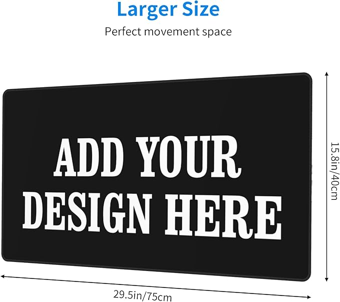 OHORTEB Custom Mouse Pad with Photo, Personalized Image Text Laptop Desk Mat, Customized Non-Slip Waterproof Desk Writing Pad for Office Home (Custom, 16in x 29.5in)