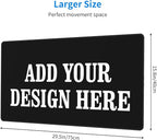 OHORTEB Custom Mouse Pad with Photo, Personalized Image Text Laptop Desk Mat, Customized Non-Slip Waterproof Desk Writing Pad for Office Home (Custom, 16in x 29.5in)
