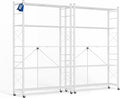 ALANNG 40" W Foldable 5-Tier Storage Shelves with Wheels, Adjustable & Removable Metal Rack, Heavy Duty Rolling Organizer for Kitchen, Garage, Closet, Pantry, and Office (White,2 Pack)