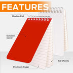 WeLiu Pocket Notebook Bulk 3x5 Inch, 42 Packs Mini Top Bound Spiral Notepad, Memo Pads 6 Colored 60Sheets/120Pages (80GSM), Small Notepads for Listing, Planning, Note Taking