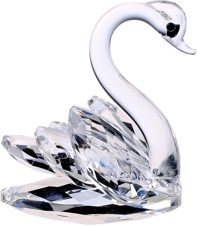 H&D HYALINE & DORA Sparkle Crystal Swan Figurine Collection Paperweight Table Centerpiece Ornament