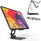 Kado Aluminum Alloy Tablet Stand for Portable Monitor, Foldable iPad Stand Holder Adjustable, Computer Office Desk Accessories for Kindle, Switch, iPad Pro/Air/Mini, iPhone Pro/Max/Plus