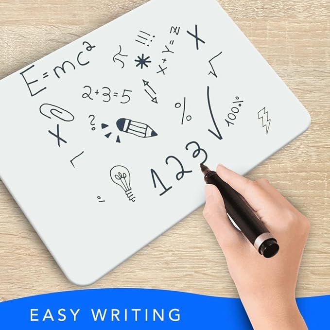 Small White Board, 9 x 12 Double Sided Dry Erase Lapboard for Kids, Office and Classroom