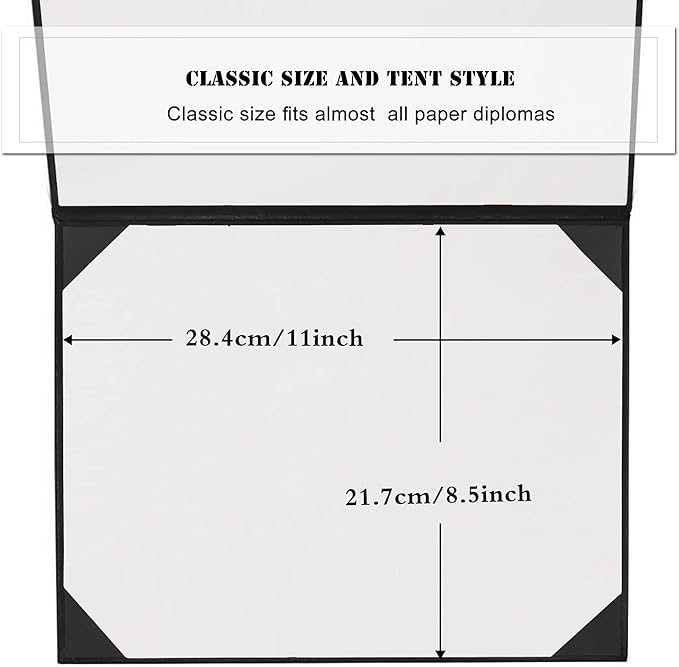 Diploma Cover 8.5” x11” Diploma Holder of Graduation Leatherette Padded Certificate（Tent Style),40-Pack