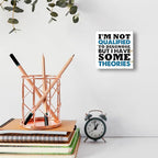 WUZYOU I'm Not Qualified To Diagnose Wood Block Sign Desk Decor, Inspirational Office Wood Box Sign, Motivational Desk Accessories for Women Office Shelf 5x5x1 INCH