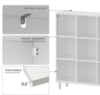Chyanmoo Wood Cube Storage Organizer White Bookshelf - 3-Tier Freestanding Storage Cabinet with Legs for Home Office, 9-Cubes Open Shelf
