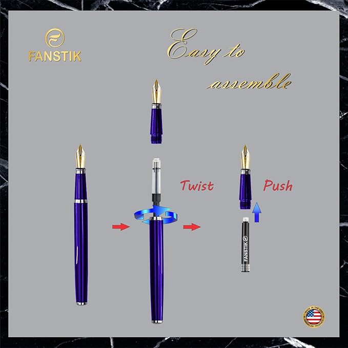 FANSTIK Customized Luxury Fountain pen, fancy gift set for women, Professional executive pen gift set for men and Woman (B Lux Fountain Set)