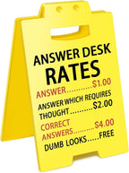 Smilelife Funny Office Cubicle Decor Answer Desk Rates Desk Sign Team Office Gag Gifts for Coworker Teammate Employee Boss Manager