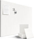 Fluxynara Large Felt Bulletin Board 48" x 36" Cork Board Alternative-12 Pack with 70 Safe Removable Adhesive Tabs, Cork Boards for Walls Cork Board for Home Office Classroom Pin Board (Milky White)