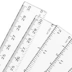 KEILEOHO 200 Pack 12 Inch Clear Plastic Ruler, Bulk Standard/Metric Straight Rulers, Transparent Rulers Measuring Tool for Classroom, Home, Office, Craft Room