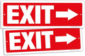 iSYFIX Exit Signs - 2 Pack 12x4 Inch Directional Arrow Signs, 40 mil Polystyrene Plastic, UV Laminated, Scratch & Fade Resistant, Waterproof - Ideal for Office, Theater, School, Business