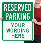 SmartSign 30 x 24 inch Custom “Reserved Parking” Metal Sign - Add Text, 80 mil Laminated Rustproof Aluminum, Green and White, Made in USA