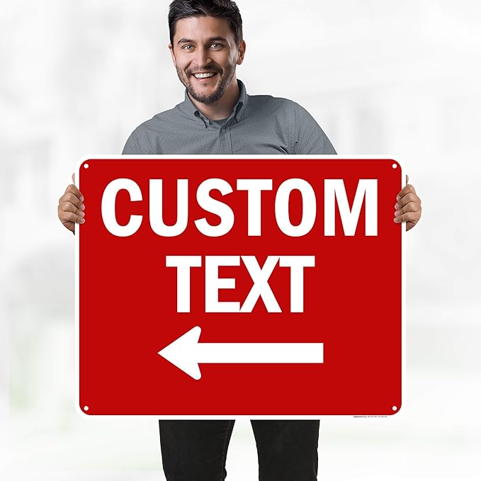 Custom Arrow,Custom Directional Sign, Left Arrow,24x30 Inches, 55 mil thick HDPE (high density polyethylene) Made in USA by My Sign Center