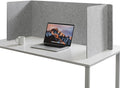 Keemute Desk Divider Privacy Screen 3 Panel Sound Absorbing - 47.2”x 23.6”x 19.7” Freestanding Acoustic Partitions for Office, Noise Reducing Panels for School, Home, Library,Sliver Grey