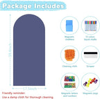 WUPIOS Magnetic Wall Decal Dusty Blue Magnetic Chalkboard for Wall 39.3x17.5 Inches Arch Wall Decal Sticker Sheets Peel and Stick Chalk Board Roll with Chalks for Playroom Classroom