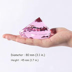 Pink Crystal Diamonds Paper Weights with Gift Box, 80mm Hot Pink Heart Shape Real Crystal Diamond Glass Gems Paperweight, Big Diamonds Birthday Anniversary for Women Her Valentine's Day Gifts