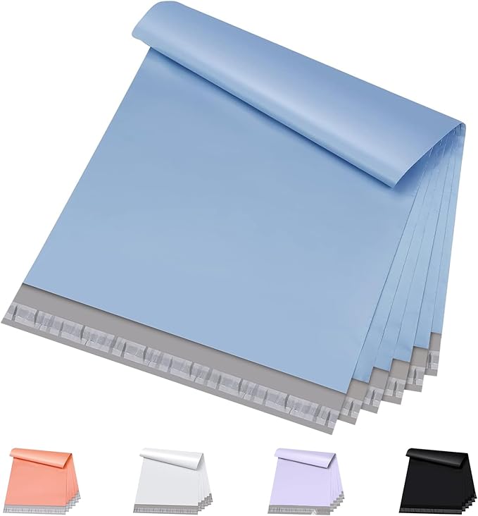 Metronic Poly Mailers 19x24 Inch 100 Pcs | Large Shipping Bags for Clothing, Small Business | Strong Thick Mailing Bags with Self Adhesive | Waterproof and Tear-Proof Large Package Bags in Haze Blue