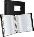 Uquelic 50-Pocket Binder with Plastic Sleeves, High-Capacity Document Organizer and Presentation Book for Artwork, Clear Sheet Protectors, Display 100 Pages (Macaron 50 Pockets)