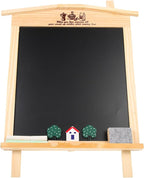 ADOCARN Wooden Tabletop Chalkboard Small Blackboard Reusable Desktop Message Board for Coffee Shop and Playroom
