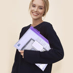Zipper Pouch, Wisdompro 4 Packs Durable Letter Size Waterproof Mesh File Bag, Document Organizer - Blue/Purple