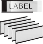 LLPT Magnetic Label Holder 4" x 1.2" 50 Packs C Channel 300g White Paper Cards Protective Film Strong Removable for Shelf White Board Toolbox Metal Wall Cabinet Drawer(MH3150)