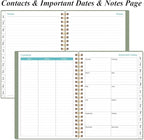 Daily Planner 2026 Full Page Per Day- 2026 Daily & Monthly Planner from January 2026 to December 2026, Day Planner 2026 with 12 Months Tabs, 6.4" x 8,5", Green