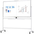 maxtek Rolling Whiteboard,72"x36" White Board with Stands Movable Dry Erase Board on Wheels, Large Double Sided Standing Whiteboard for Office School Classroom Presentation Supplies
