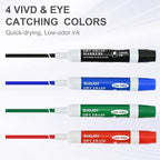 SUQJOY Dry Erase Markers, Chisel Tip Whiteboard Marker, Low Odor Thick Dry Markers, 36 Bulk 4 Assorted Color Markers for office
