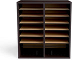 Safco Wooden Paper and Mail Organizer for Home Office and Classroom, Adjustable Shelves and Stackable