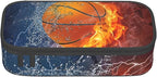 SNAPMADE Basketball Pencil Case Cool Sports-themed Pencil Box Portable Pen Bag Pouch with Zipper for Teens Boys Girls Stationery Supplies Organizer Multifunction Bag for Business Office