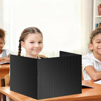 2 Pack Black Desk Dividers for Students, Waterproof Plastic Study Boards, Durable Exam Privacy Shields, Classroom Privacy Folders, Ideal School Supplies for Focused Learning (2 Pack)