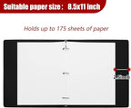 Vienrose 3 Ring Binder 1 Inch Round Rings with Linen Fabric Cover, Fits 8.5 x 11 Inch Paper, Durable Organizer for School, Office, Home, Recipes (2 Pack,Grey)