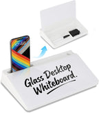 Small Glass Desktop Whiteboard 11.8×7”, Dry Erase Note Memo Board, Desk Organizer with Storage for Desk, Office, School Supplies, White, 2026
