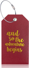Portable Leather Travel Labels with Privacy Cover and Steel for Business Trips and Vacations Luggage Label for Travel