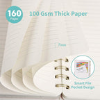 Spiral Notebook-5.75" x 8.125" College Ruled Journal with Inner Pockets and 160 Pages,PU Leather Cover Business Journal, Twin-Wire Binding Notebook Perfect for Office & Home School Supplies 3 pack NavyBlue/Yellow/MintGreen