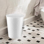 Monarch Abode Metal Bathroom Trash Can – Waste Basket for Bedroom, Office Desk, & Dorm, Hand Hammered, Durable Decorative White Small Trash Can Bathroom Garbage Bin Wastebasket